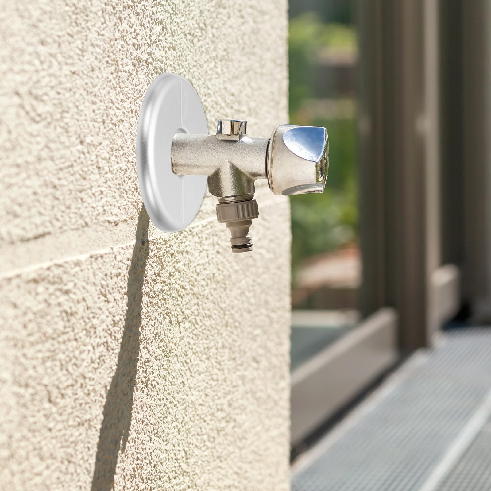 PATIKIL Rohrabdeckung Wand Split Flansch Rohrmanschette 1,1"/28mm, 3 Stücke ABS Runde Selbstklebende Rosetten Wasserhahn Armaturen-Abdeckungen für Wasserrohr Wasserhahn Dekoration, Silber