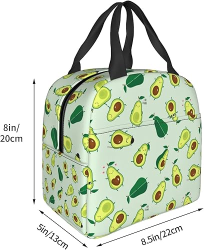Miniatura 4 de Linda bolsa de almuerzo de frutas divertidas con aguacate, lonchera aislada, reutilizable, impermeable, portátil, bolsa de almuerzo para mujeres,