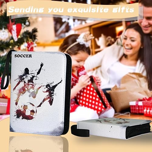 Miniatura 7 de Carpeta de tarjetas de fútbol, carpeta de tarjetas de la Copa del Mundo, 4 bolsillos con 50 fundas extraíbles, se adapta a 400 tarjetas deportivas,