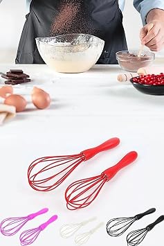 Safestore 2-Piece Silicone Egg Pudding Sauce Whipped Whisk Beater