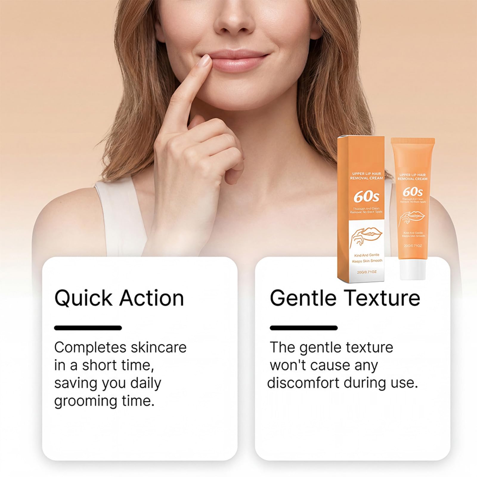 Crema per la depilazione del viso per le donne, crema per la depilazione del viso indolore per labbra superiori, mento e preferiti, creme per la depilazione per pelli sensibili morbide (8PCS)