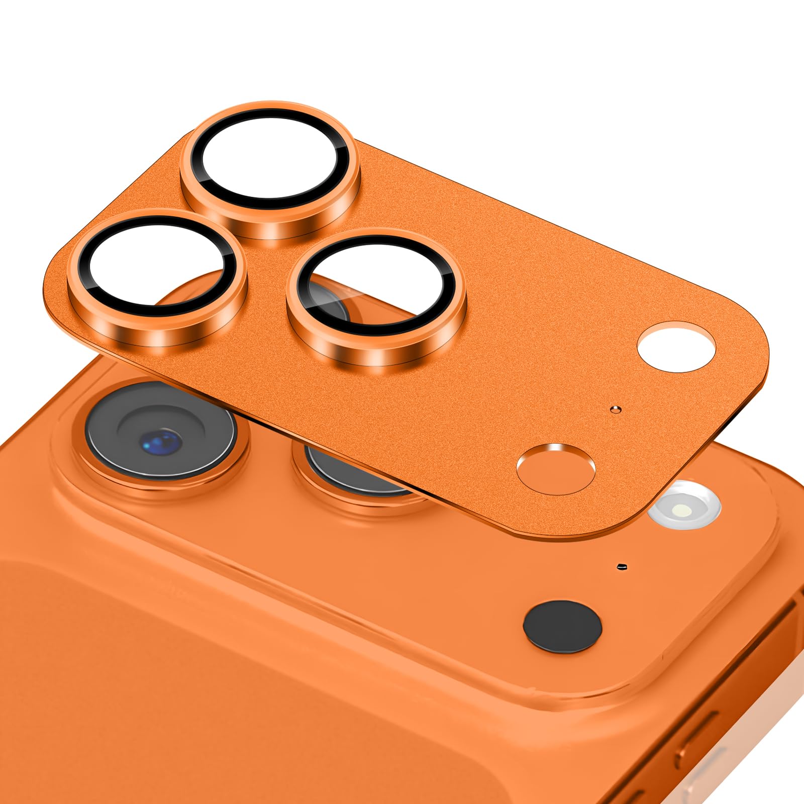 LanQii Kameraschutz Kompatibel mit iPhone 17 Pro, Metall Panzerglasfolie Kamera Linse Protector, 9H Härte Kamera Schutzfolie für iPhone 17 Pro, Orange