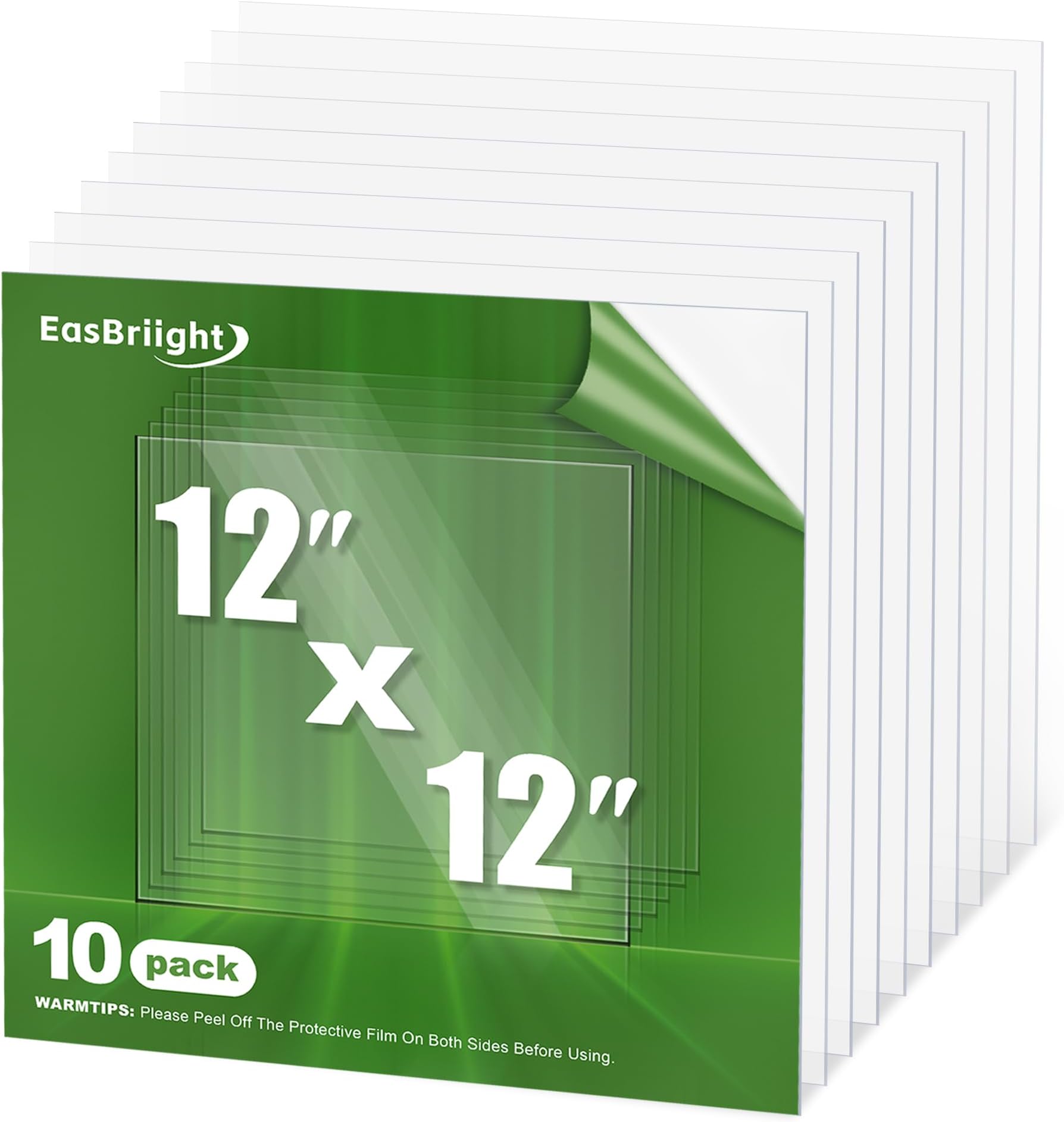 12x18 Plexiglass Quality PET Sheet Panels 10 Pack 12x18