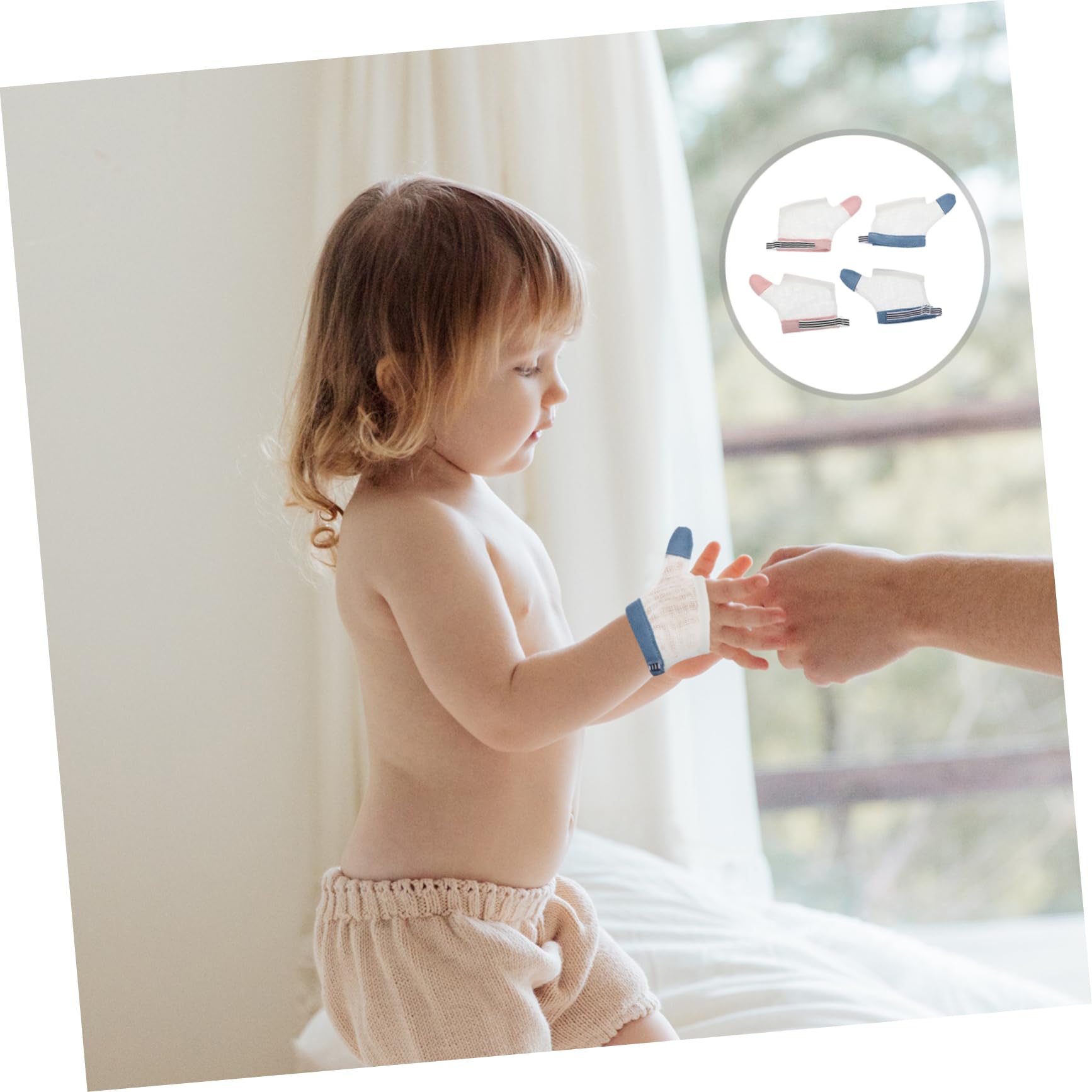 Daumenschutzhandschuhe gegen Daumenlutschen für Babys, 2 Paar