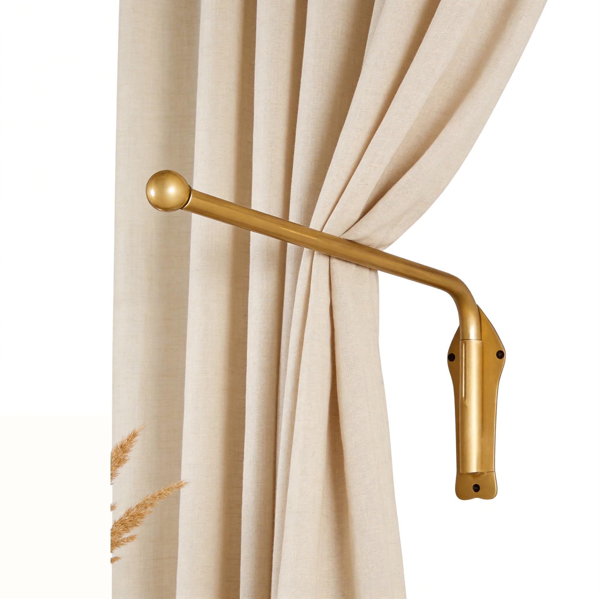 Tringle à rideaux pivotante robuste couleur or 50cm pour cuisine et magasin