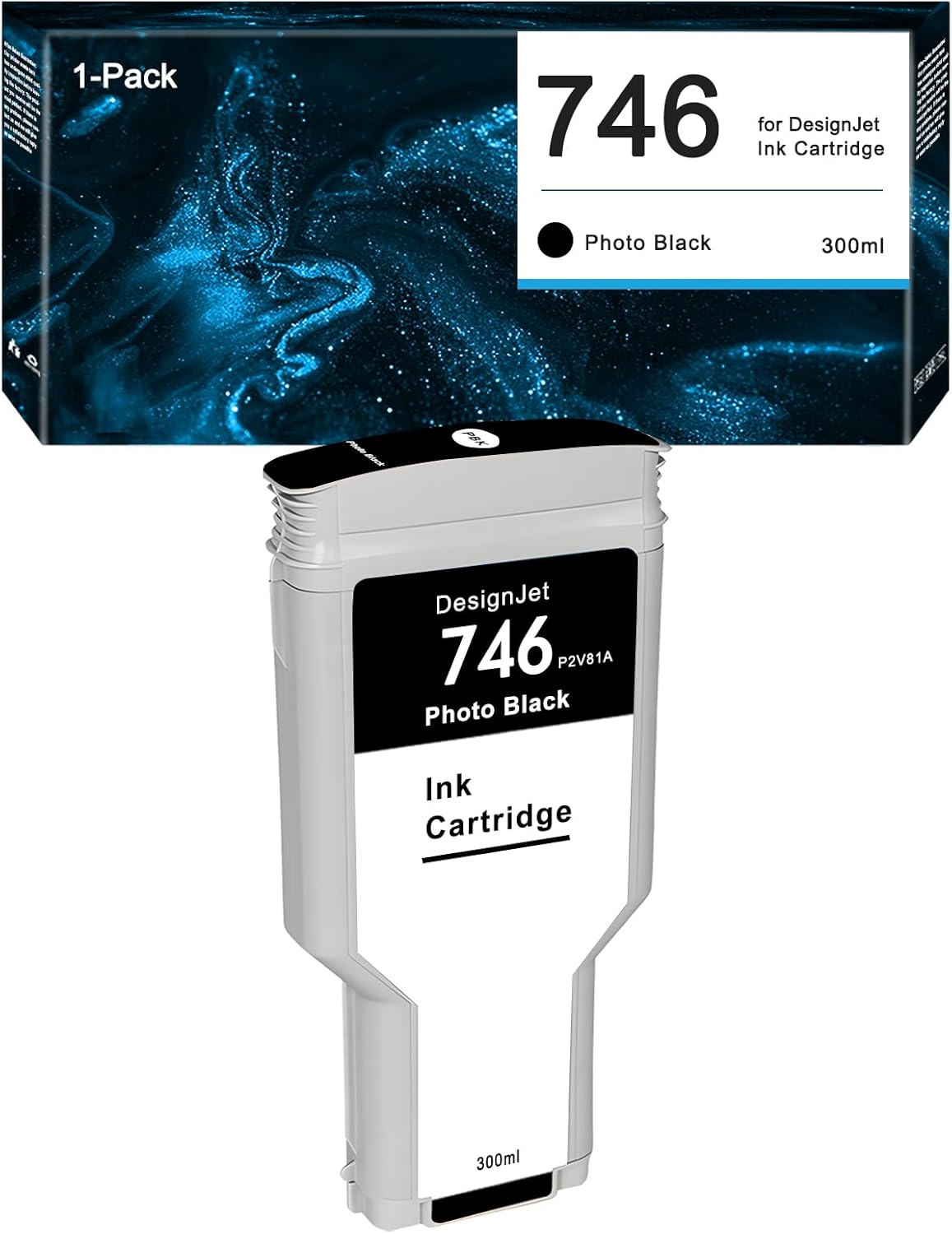 746 Ink Cartridge HP 746 Photo Black P2V82A Replacement DesignJet Z6 DesignJet Z9+ Large Format Printer 300ml 1-Pack