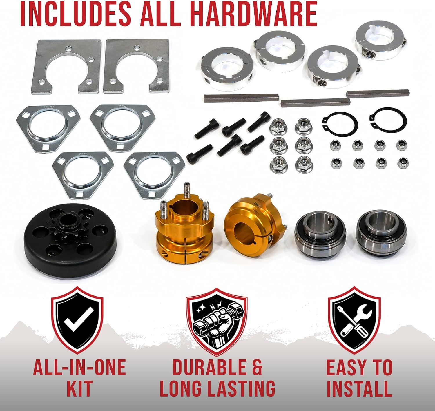 The ROP Shop Shaft Kit for Drift Trike Bikes Includes 36 Inch Tubular Aluminum Shaft Axle