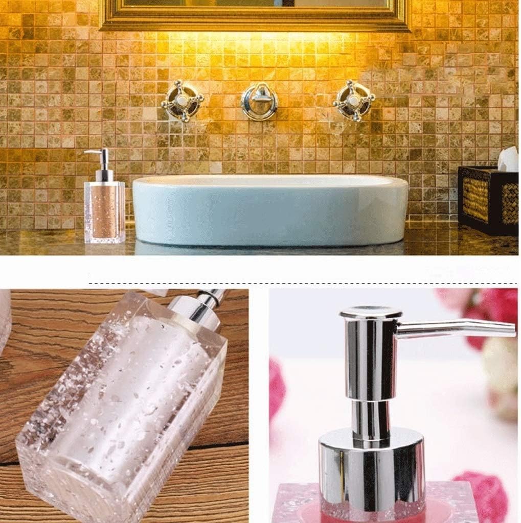 AVEO Soap Pump Square Glass Resin Lotion Bottle Refillable Foaming Hand Soap Dispenser Pump Bottle for Bathroom Kitchen soap Dispenser soap Dispenser (Color : Silver)