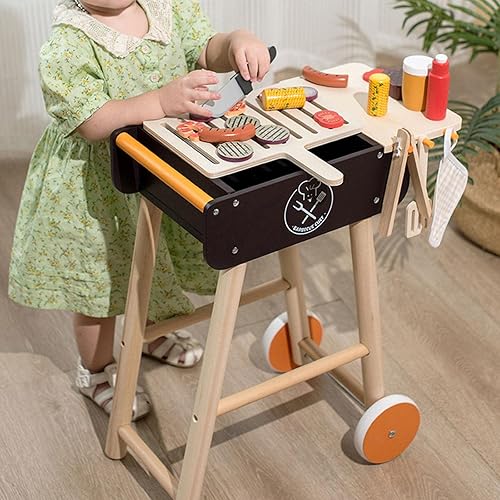 Miniatura 7 de TOOYFUL Juego de cocina para barbacoa, juego de rol, parrilla de juguete para niños pequeños