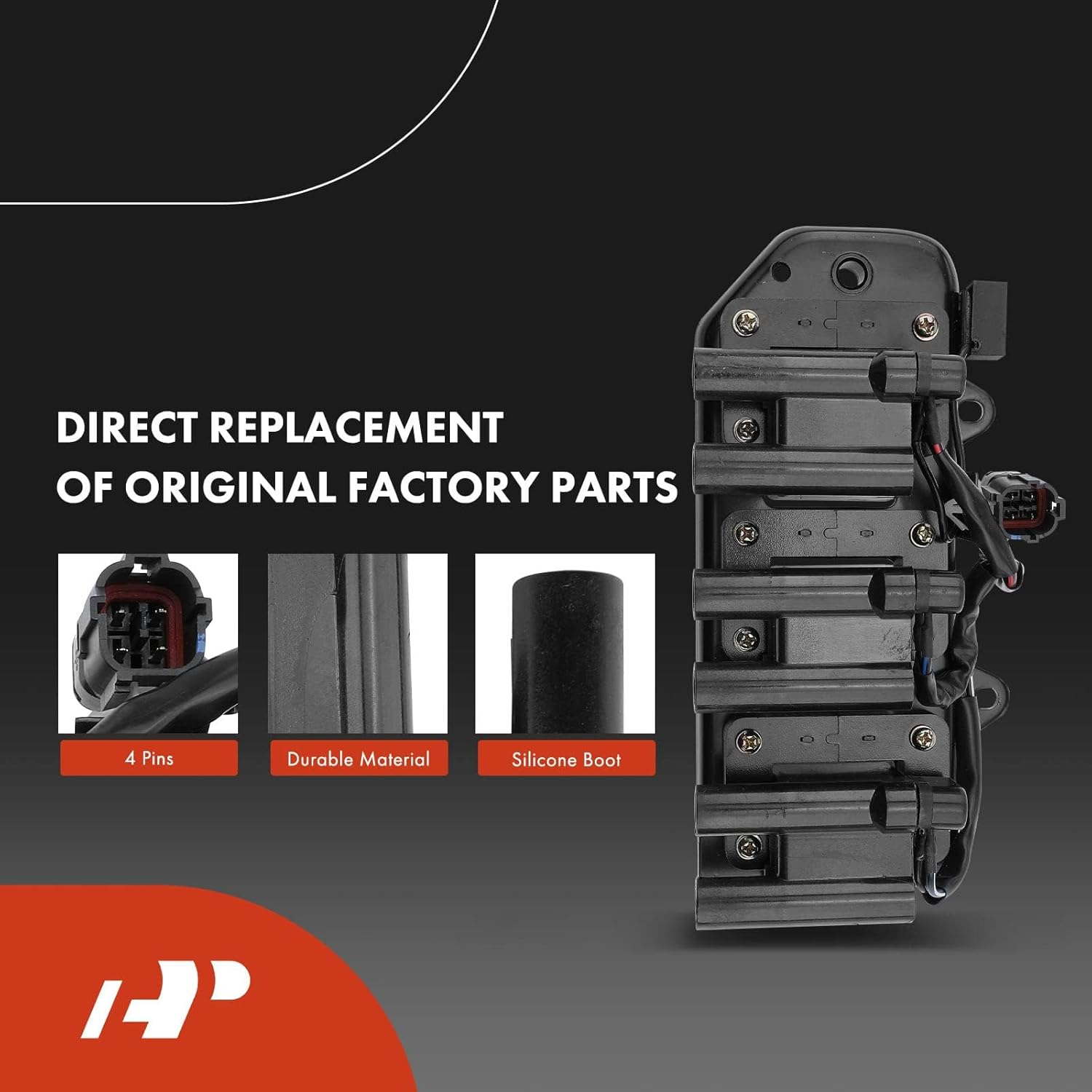 A-Premium 1x Ignition Coil Pack and 6x Iridium Spark Plugs Compatible with Hyundai Sonata 1999-2001 2005 & Kia Optima 2001 2004-2005, Magentis 2001-2006