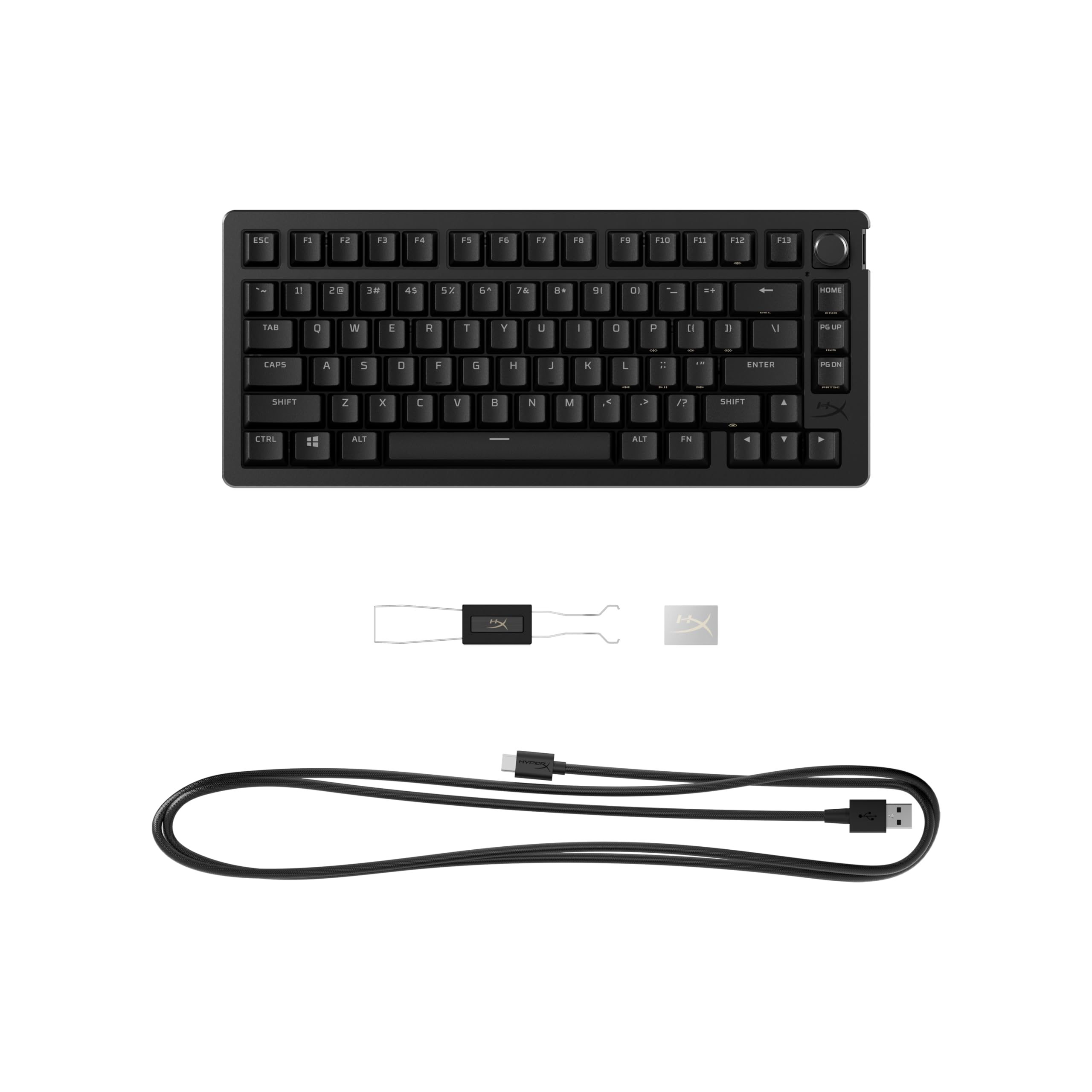 HyperX Alloy Rise 75 - Teclado Gaming mecánico, switches Red, Hot Swap en Caliente, Formato 75%, Carcasa magnética Intercambiable, Negro (QWERTY Español)