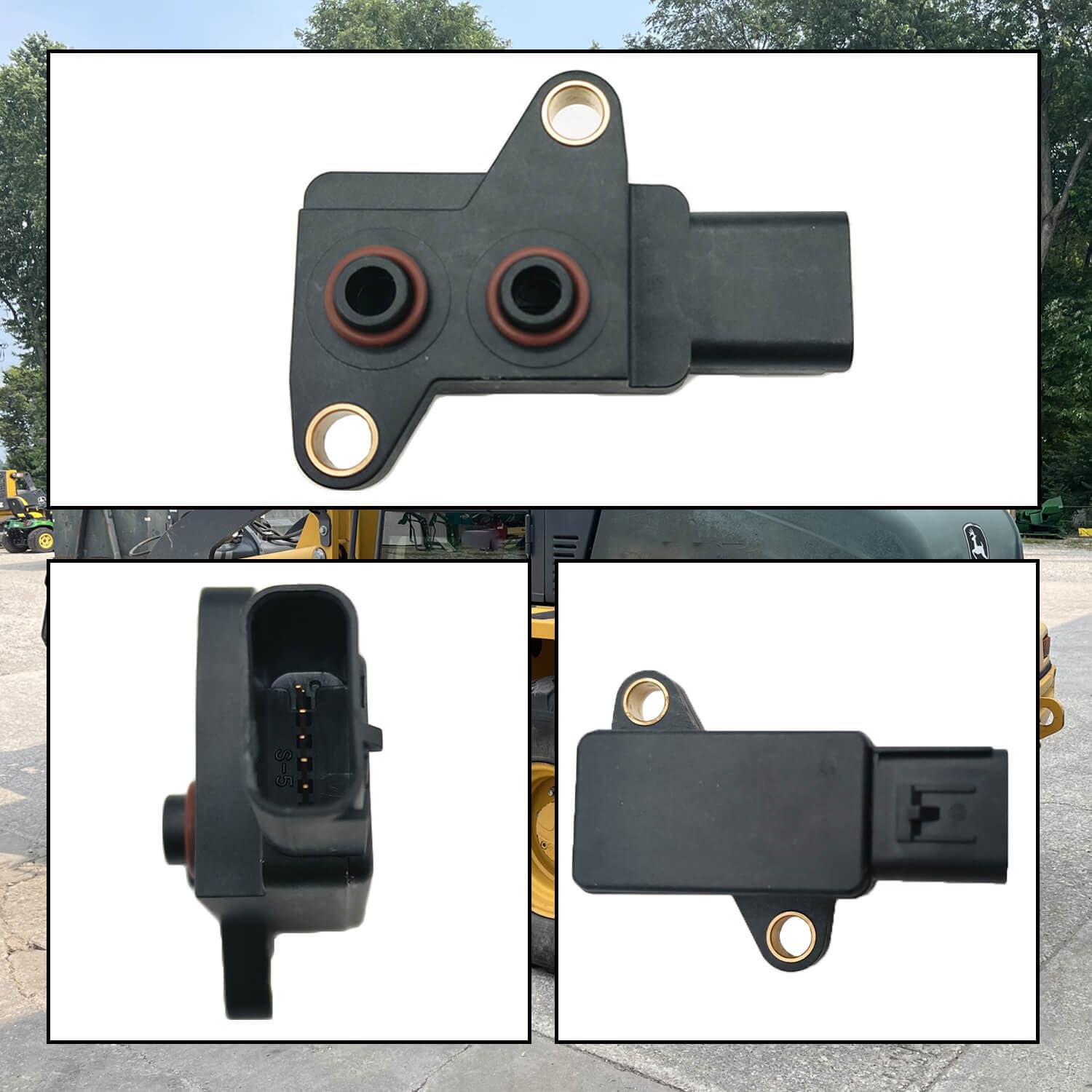 MIU803774 EGR Pressure Sensor, Fit for John Deere 324K 312GR 314G 316GR 317G 318E 318G 319E 320E 323E,Exhaust Gas Recirculation Pressure Sensor Replace 129978-12700 MIU802107 MIU802948 A-MIU803774