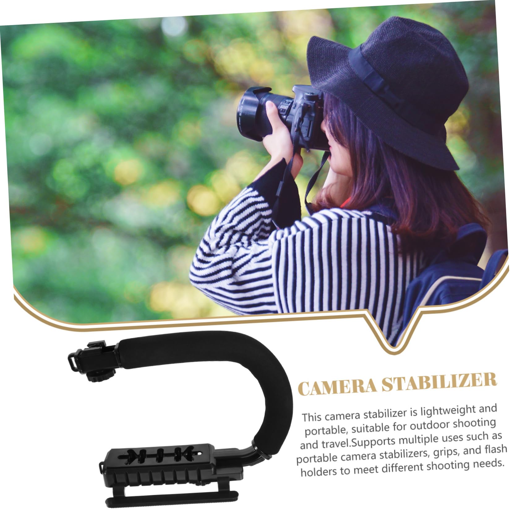 Stabilizzatore per Fotocamera U a Mano, Lega di Alluminio, Nero