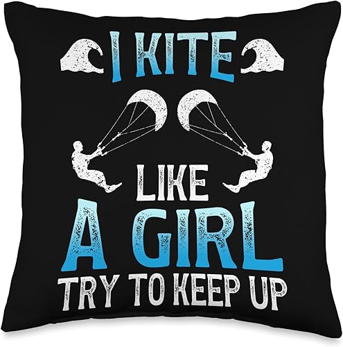 Kite Like A Girl Kitesurfing Kiteboarder Kitesurf Kiteboard Throw Pillow