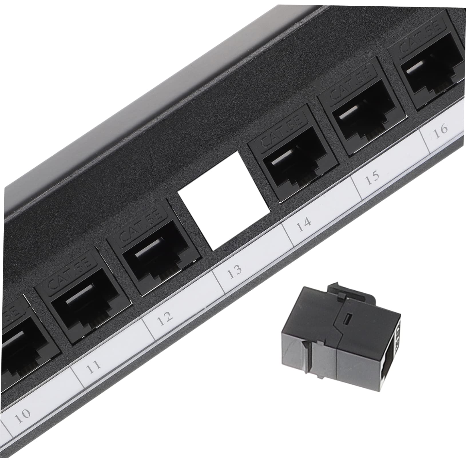 Panneau de Brassage Réseau 24 Ports Cat5e Noir en Plastique