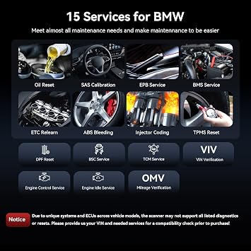 iCarsoft BMM V4.0 Bidirectional Diagnostic Tool for BMW/Mini/Rolls-Royce + 2 Optional Brand Packs, Full System OBD2 Scanner with 15 Services for BMW, Active Test, Auto VIN, Lifetime Fr-ee Update