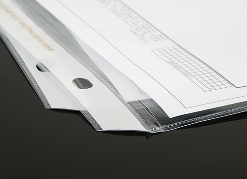 Miniatura 2 de Protectores de hojas de 11 x 17 pulgadas, carga lateral, con 3 agujeros, 25 mangas, duradero, seguro para archivos, transparente