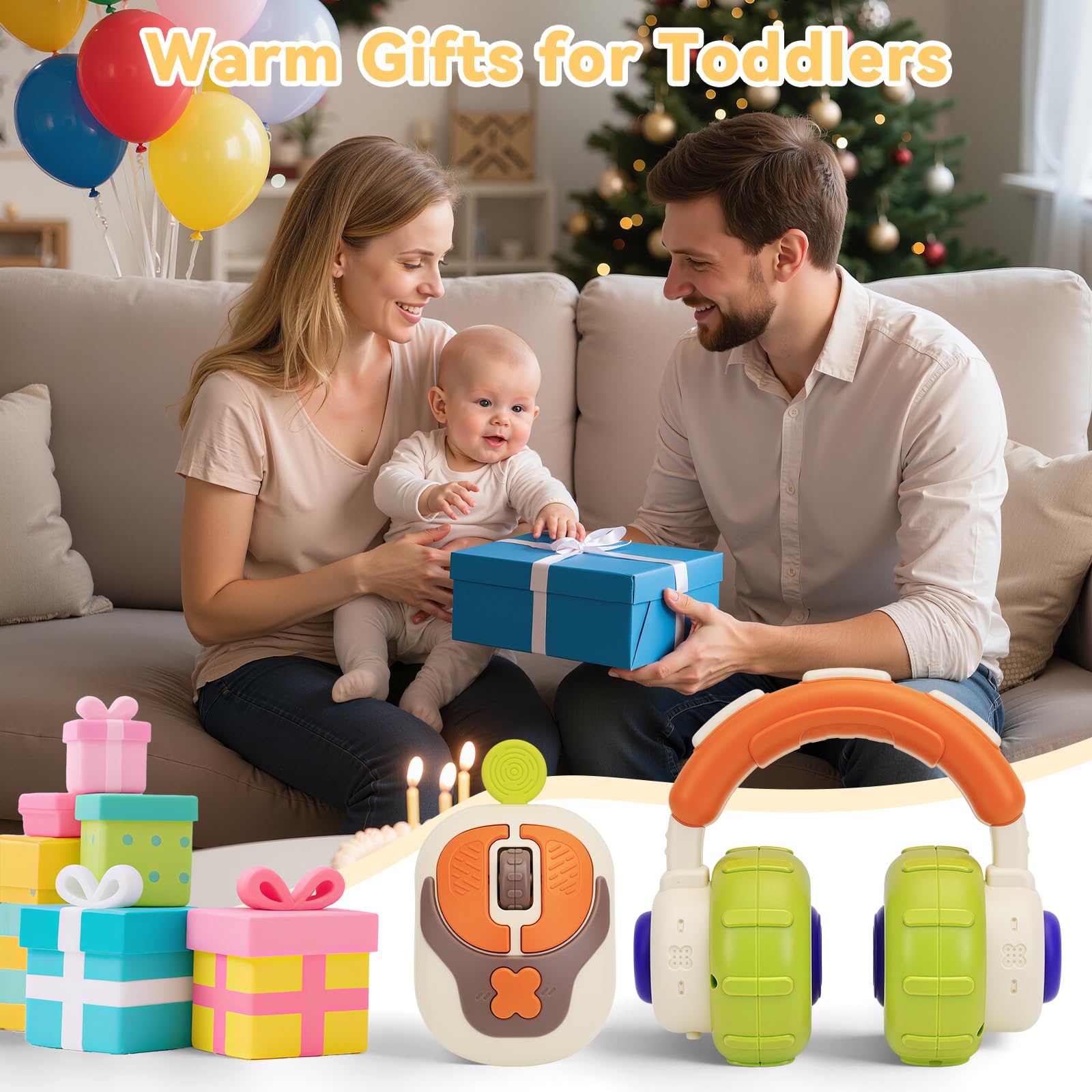 Juguetes musicales para bebés de 1 año, juguete Montessori sensorial con sonidos y música, sonajero para el desarrollo del bebé para 6, 9, 12, 18 meses, juguetes educativos de aprendizaje para niños 6