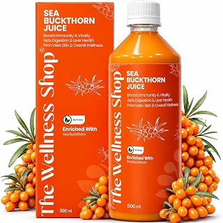 The Wellness Shop Himalayan Sea Buckthorn Juice 500ml | Cold Pressed Seabuckthorn Berry Pulp Concentrate with Natural Vita... Price In India