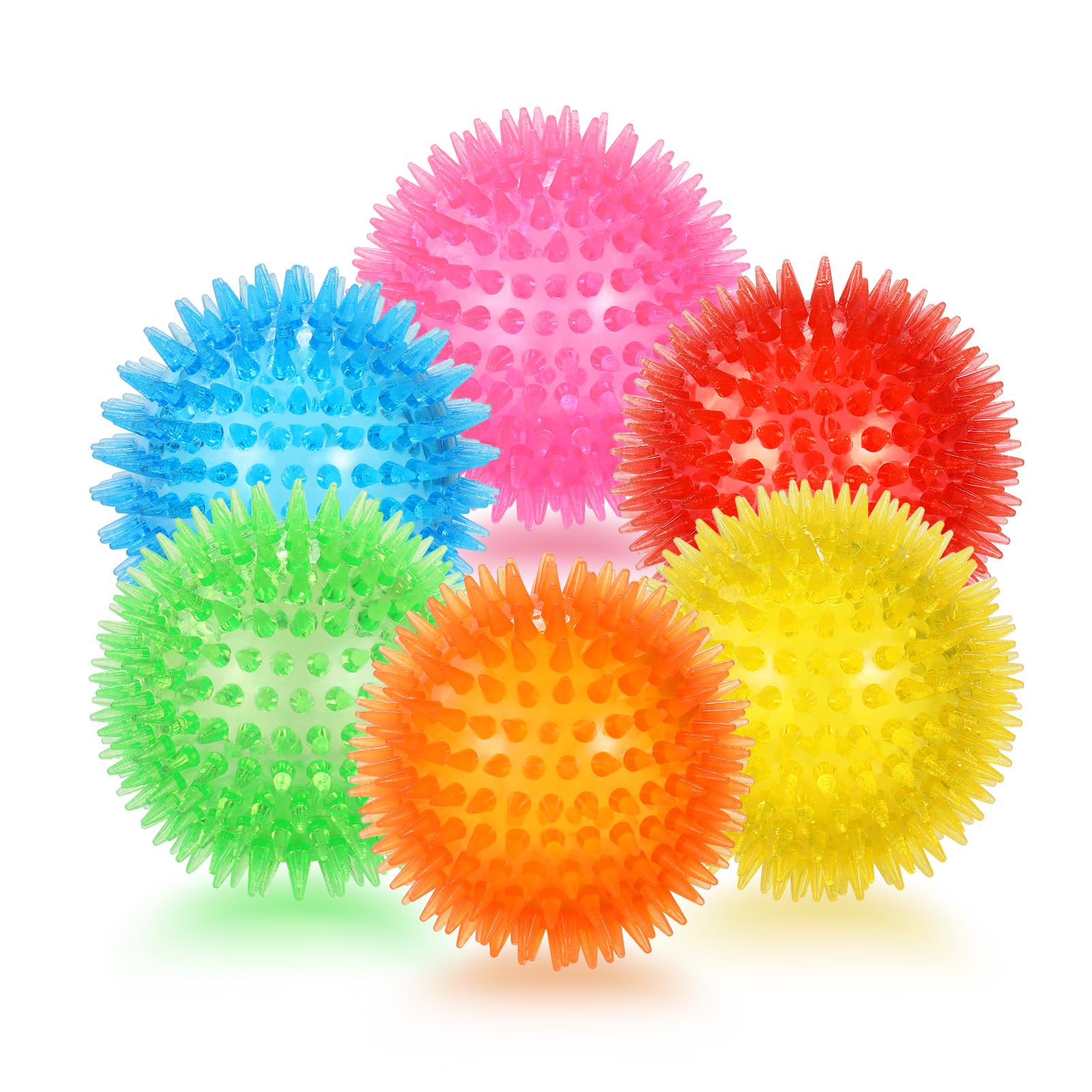 petizer 6 Pack 3 5 Squeaky Dog Toy Balls Floating Pool Balls Spiky Dog Balls Durable Interactive Fetch