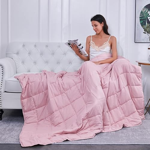 Miniatura 6 de TOPCEE - Manta con peso de microfibra transpirable con abalorios de vidrio (7 kg, 122 x 183 cm, tamaño individual). Manta grande para adultos para