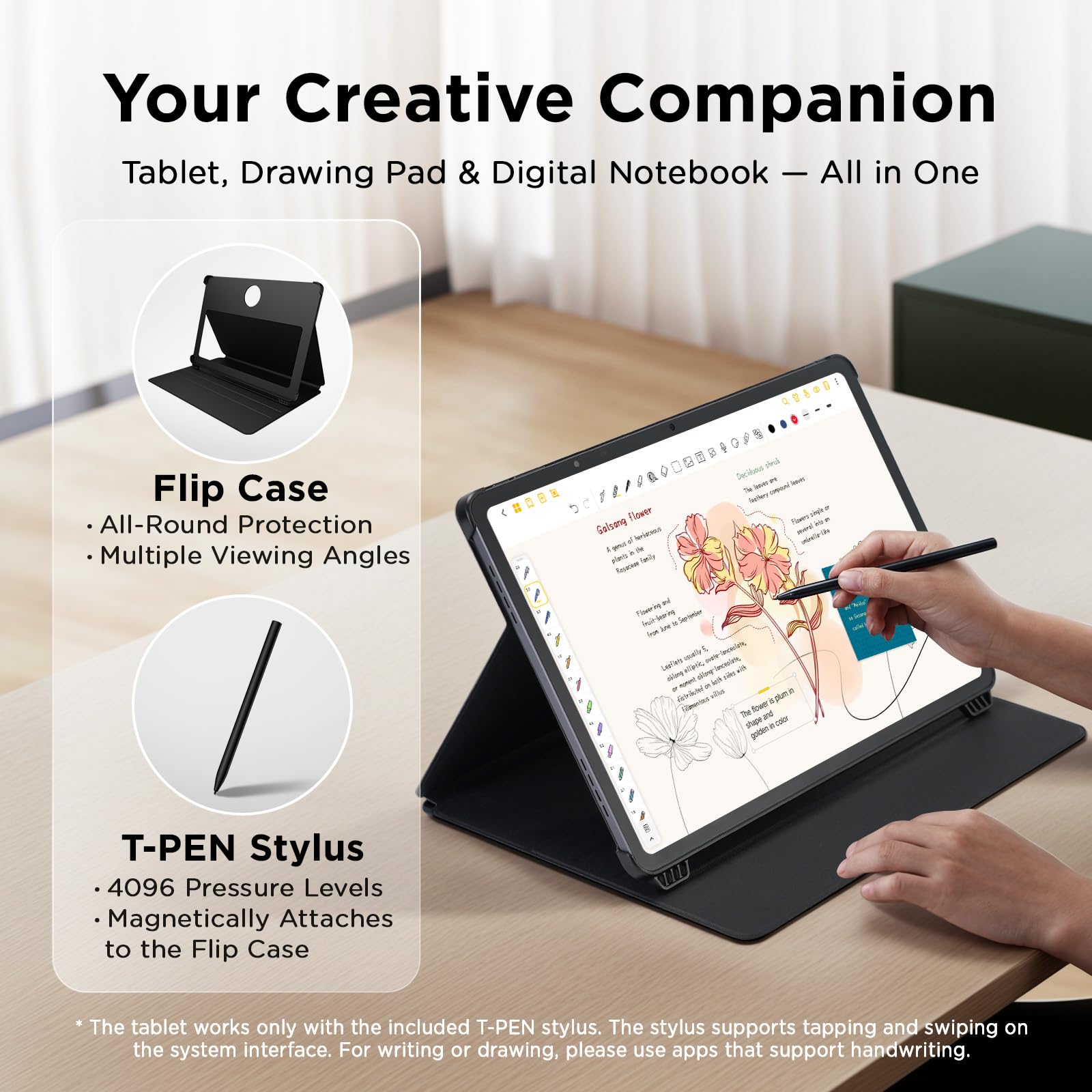 TCL NXTPAPER 14 Android Tablet, 14.3" Paper-Like Display Drawing Pad & Digital Notebook with 4096-Level Stylus & Flip Case, 8+8GB RAM, 256GB Storage, 10000mAh Battery, Multi-Window, Gray