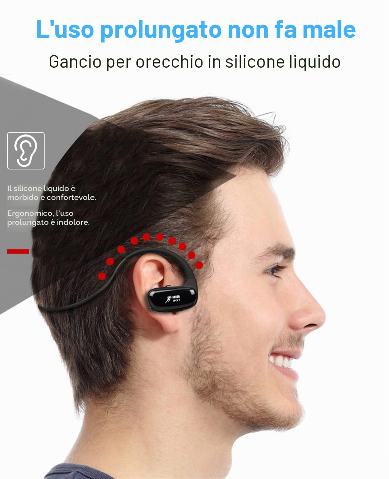 CYBORIS Auricolari Bluetooth 16 GB di Memoria Incorporata Lettore MP3 Cuffie Bluetooth in Nuoto Esecuzione Cuffie Qualità Audio Hi-Fi Stereo Wireless Sportive Impermeabili IPX7 (nero)