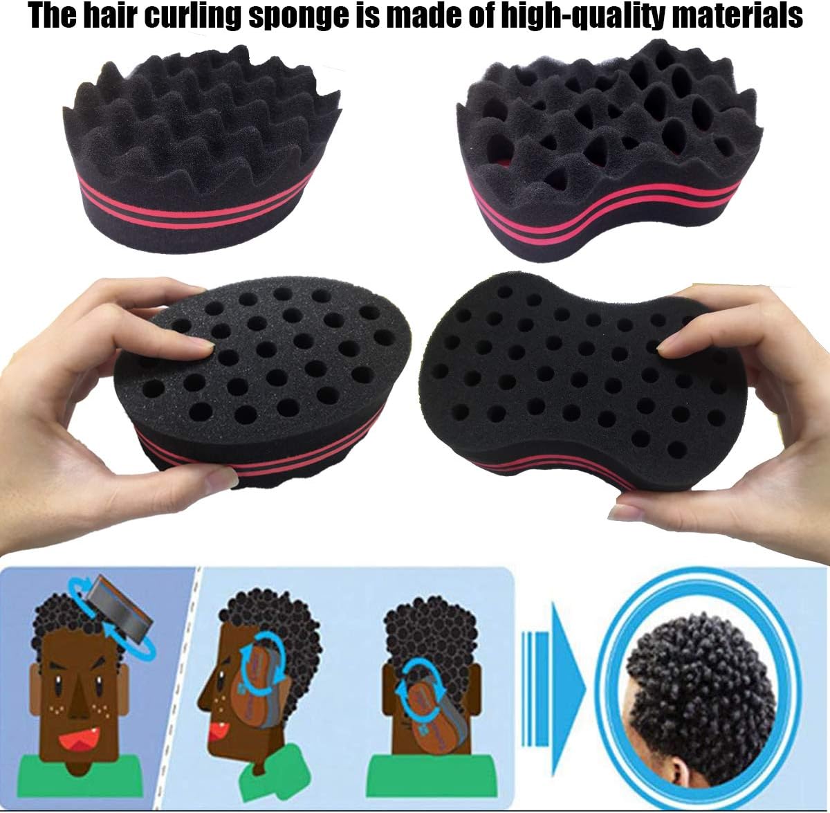 Hair Sponge Brush,Magic Hair Twist Sponge Brush,Sponge Hair brush,Curl