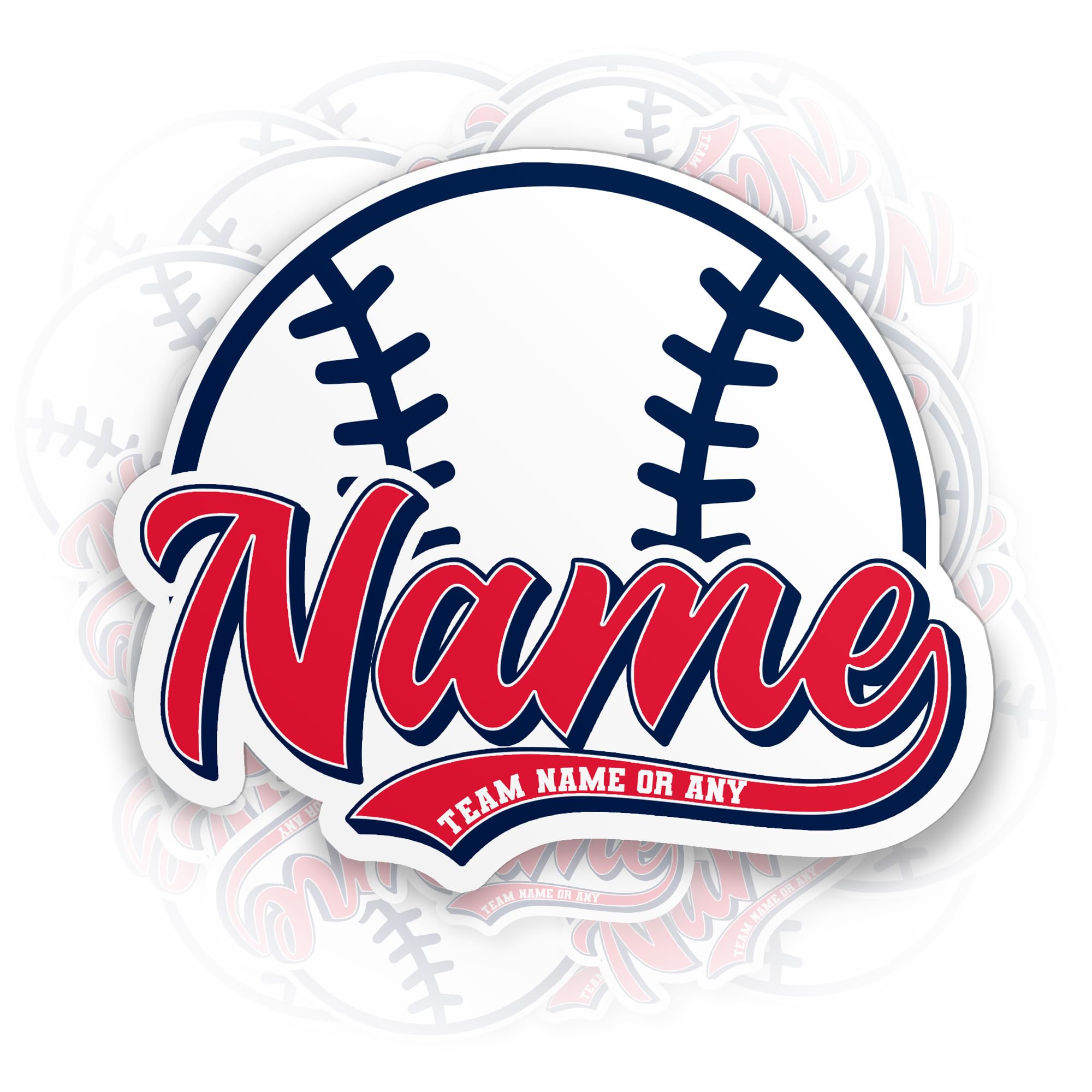 (New Update) Custom Baseball Logo Sticker Personalized Name Baseball Softball Decal for Team Waterproof Die-Cut Vinyl Stickers for Water Bottle Laptop