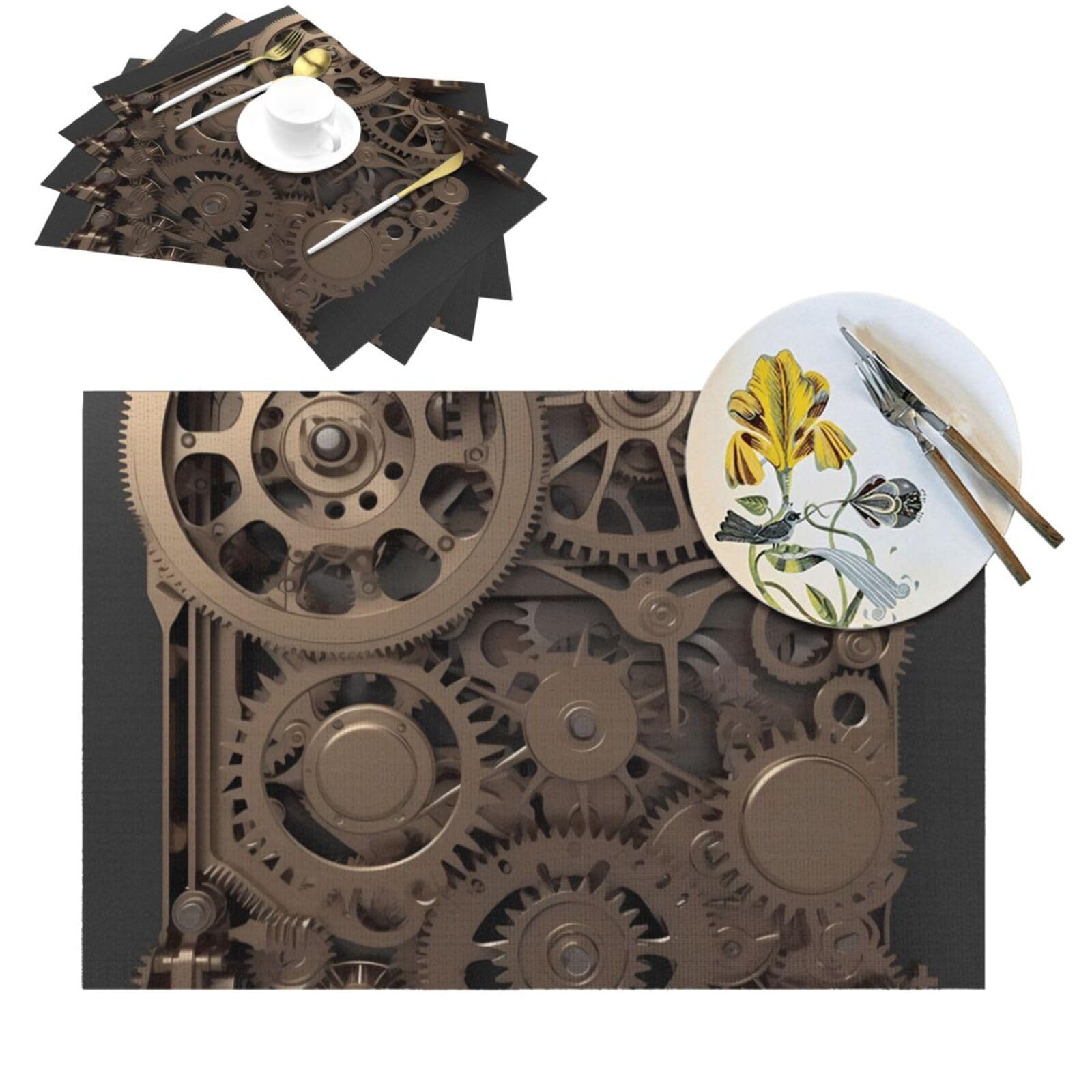 Set de table steampunk en PVC lavable pour sublimer vos dîners et repas conviviaux en famille