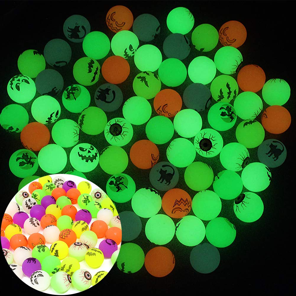 Halloween Stretchy Stress Balls Glow in the Dark 30 PCS ,Bouncing Balls Halloween Girls Boys Halloween Party Favors Supplies, Halloween Party Treat Bags Gifts, Fillers Classroom Prizes School Game.