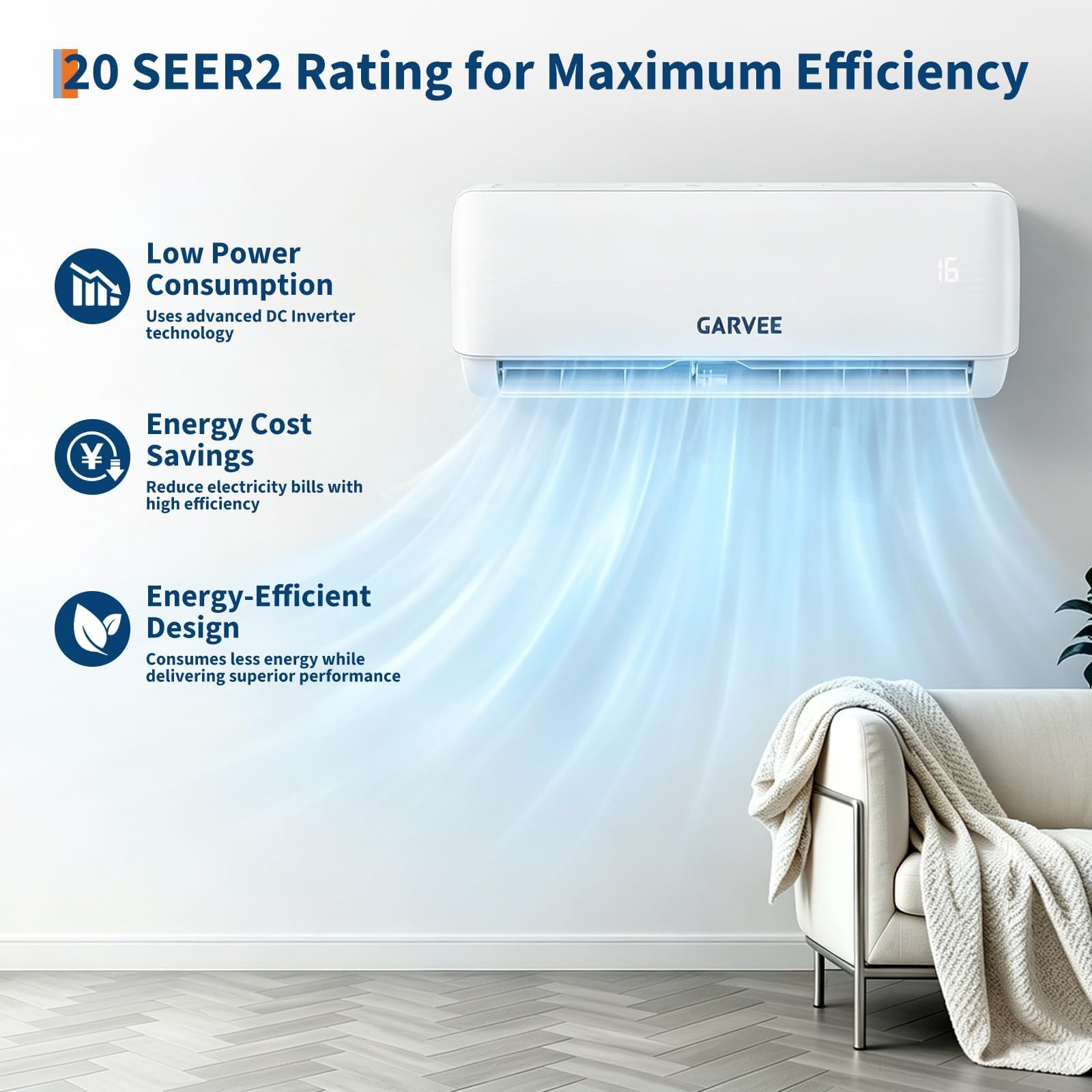 A++ Inverter Split-Klimaanlage 18000 BTU – Zentrale Klimatisierung, Heiz- & Kühlfunktion – Leiser Betrieb, Timer & Nachtmodus – R32 – Für Schlafzimmer, Büro & Wohnzimmer – Europäischer Standard,
