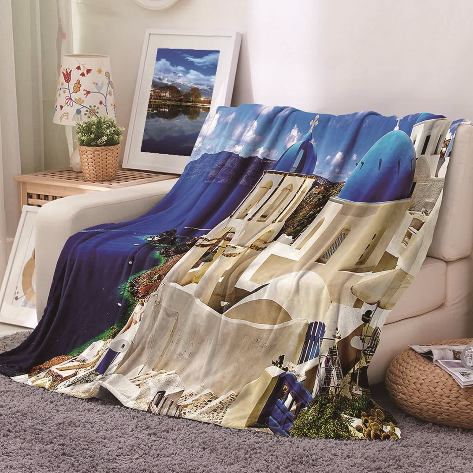 Couverture polaire anti-frisson flannel douce pour lit et salon