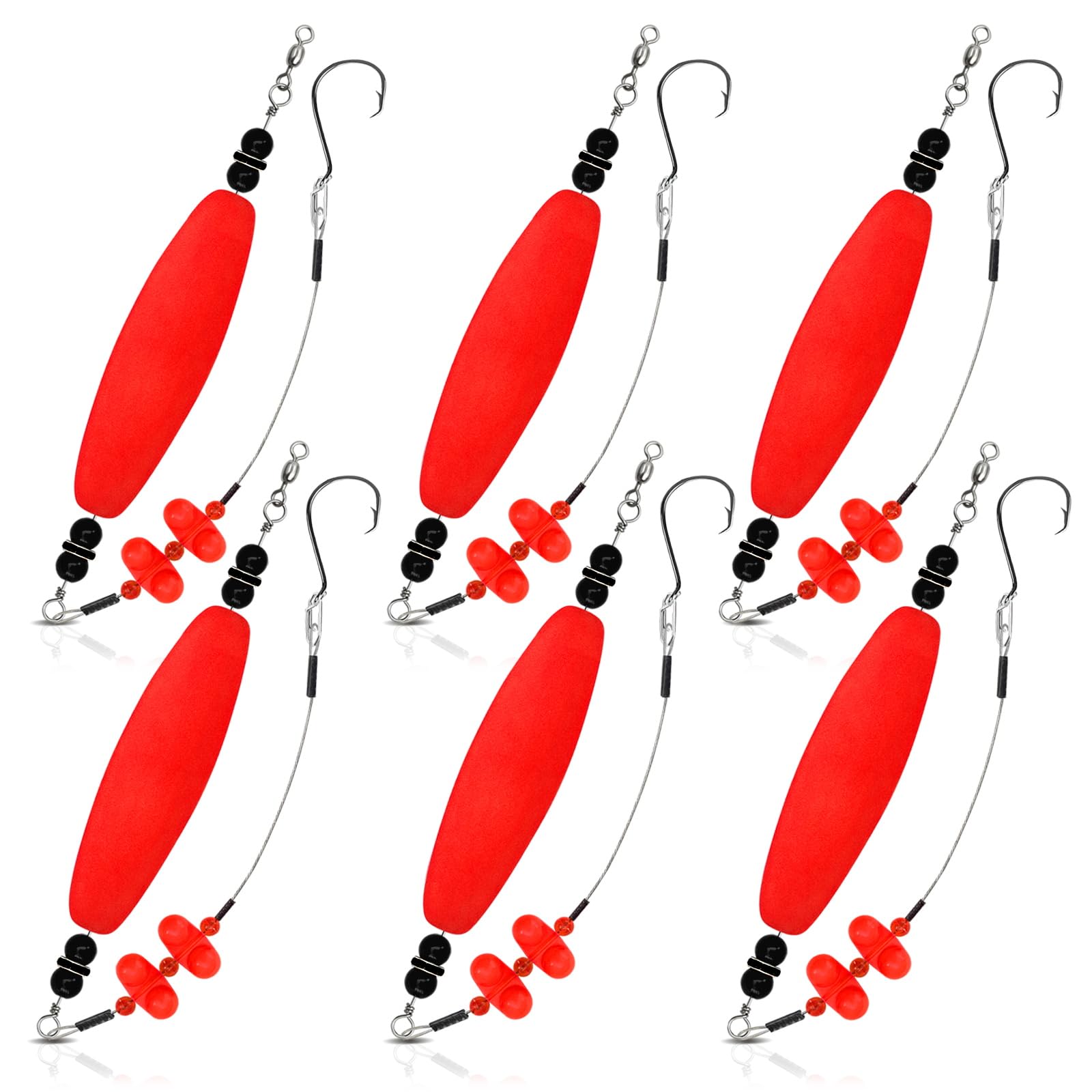 Catfish Float Rigs：Santee Rig Catfish Bait Floats Kit with Rattles & Noise - 8/0 Stainless Hooks for Monster Fish - Durable EVA Bobbers for Boat or
