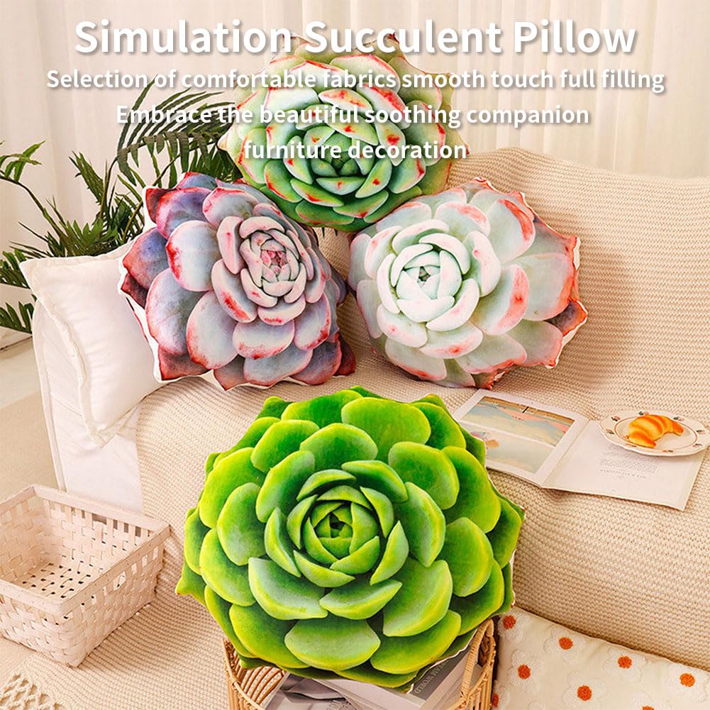 Almohada grande 3D para decoración del hogar, cojín decorativo con forma de planta suave, cojín tatami para decoración del hogar, dormitorio, sala de estar, sofá, oficina (verde, 75 cm)