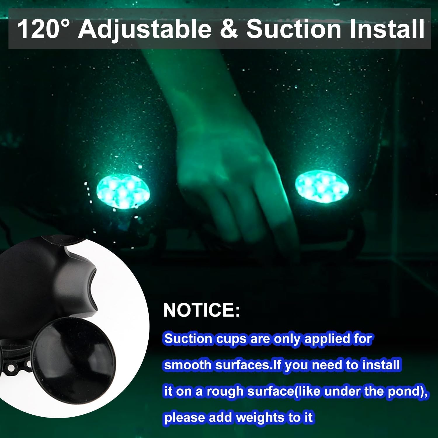 NATPOW Pond Lights Underwater Mains, RGB Underwater Light, Timer Aquarium Spot Lights with APP& Remote Control - Image 4