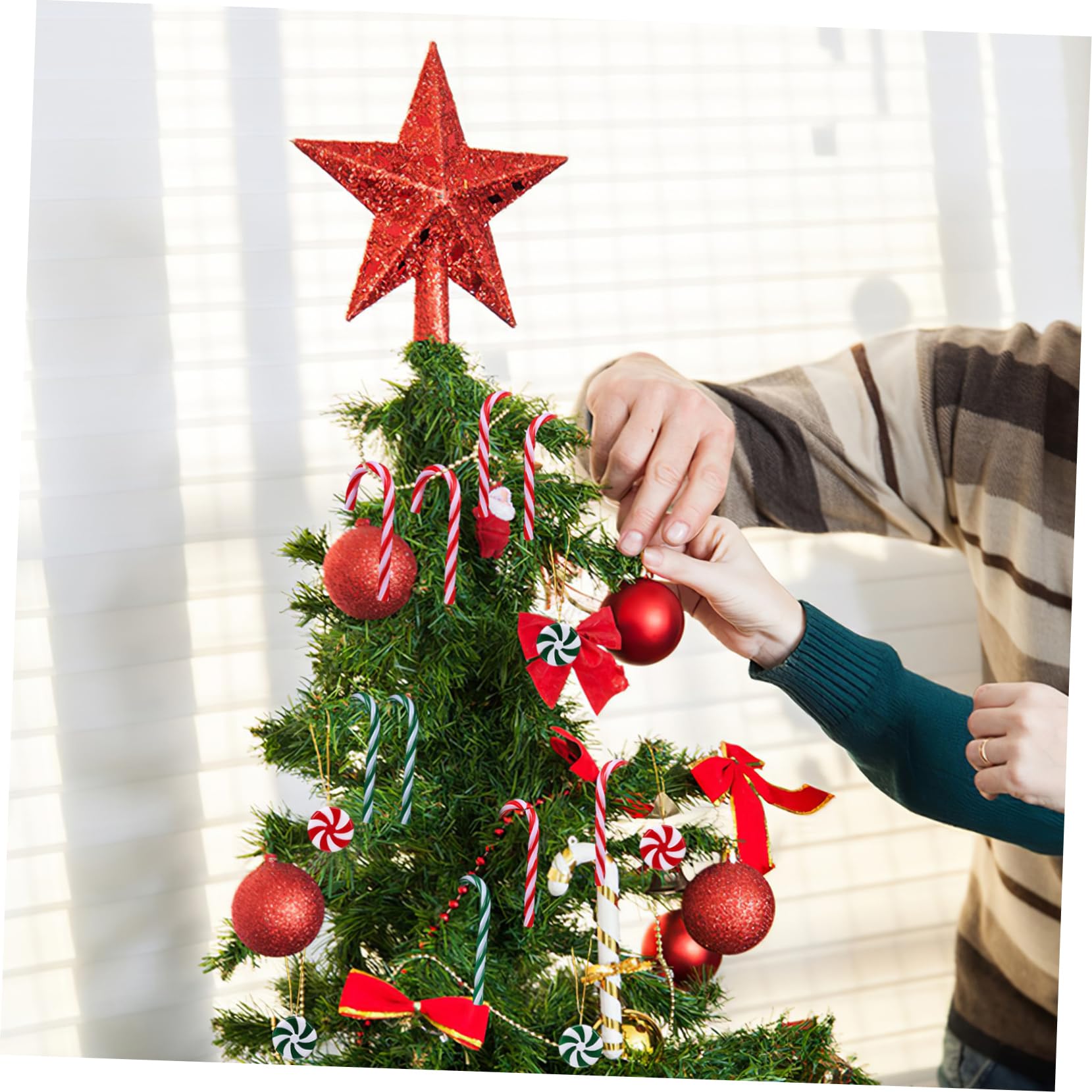 Cabilock 5 Juegos Colgante De Decoración para Árbol De Navidad. Christmas Candy Christmas Decorations Batería De Luces De Hadas Decoración De Bastones De De Navidad 80 Uds * 5