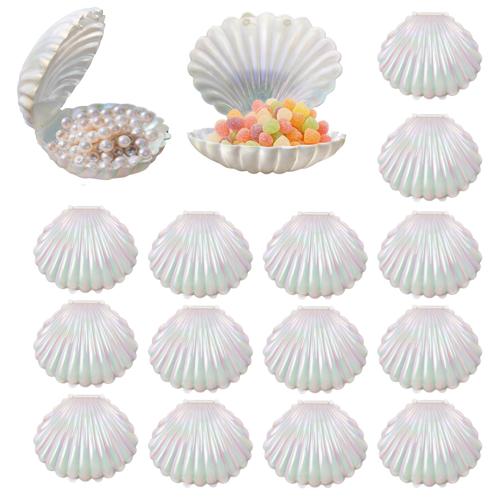 Assiettes à bonbons plastique coquillage décoration anniversaire et mariage - Lot 30