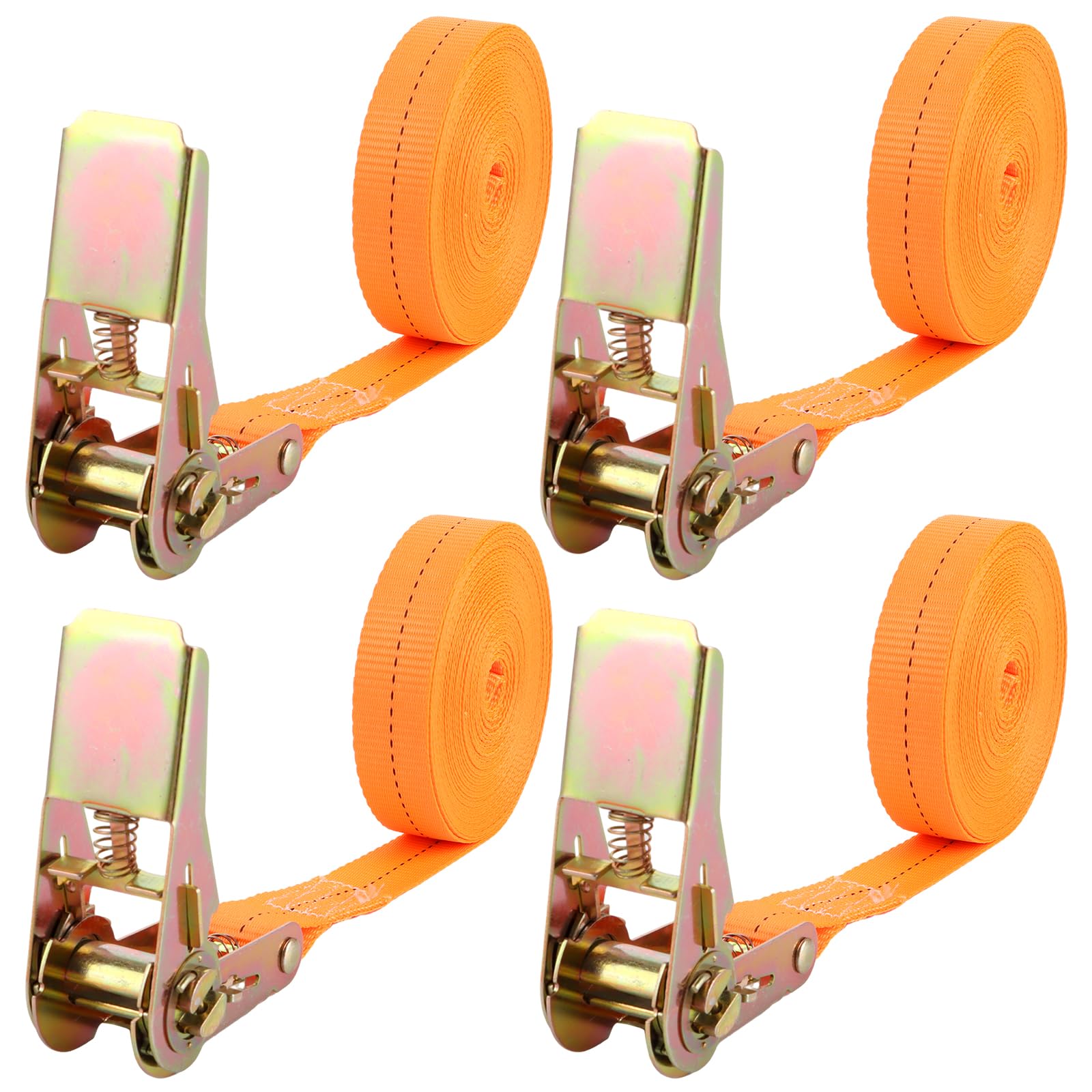 WOPPLXY Lot de 4 Sangle a Cliquet de 800kg, Sangles d'Arrimage 8 m Long 25 mm de Large, Sangle Moto pour Déménagement, Camping, Moto, Vélo