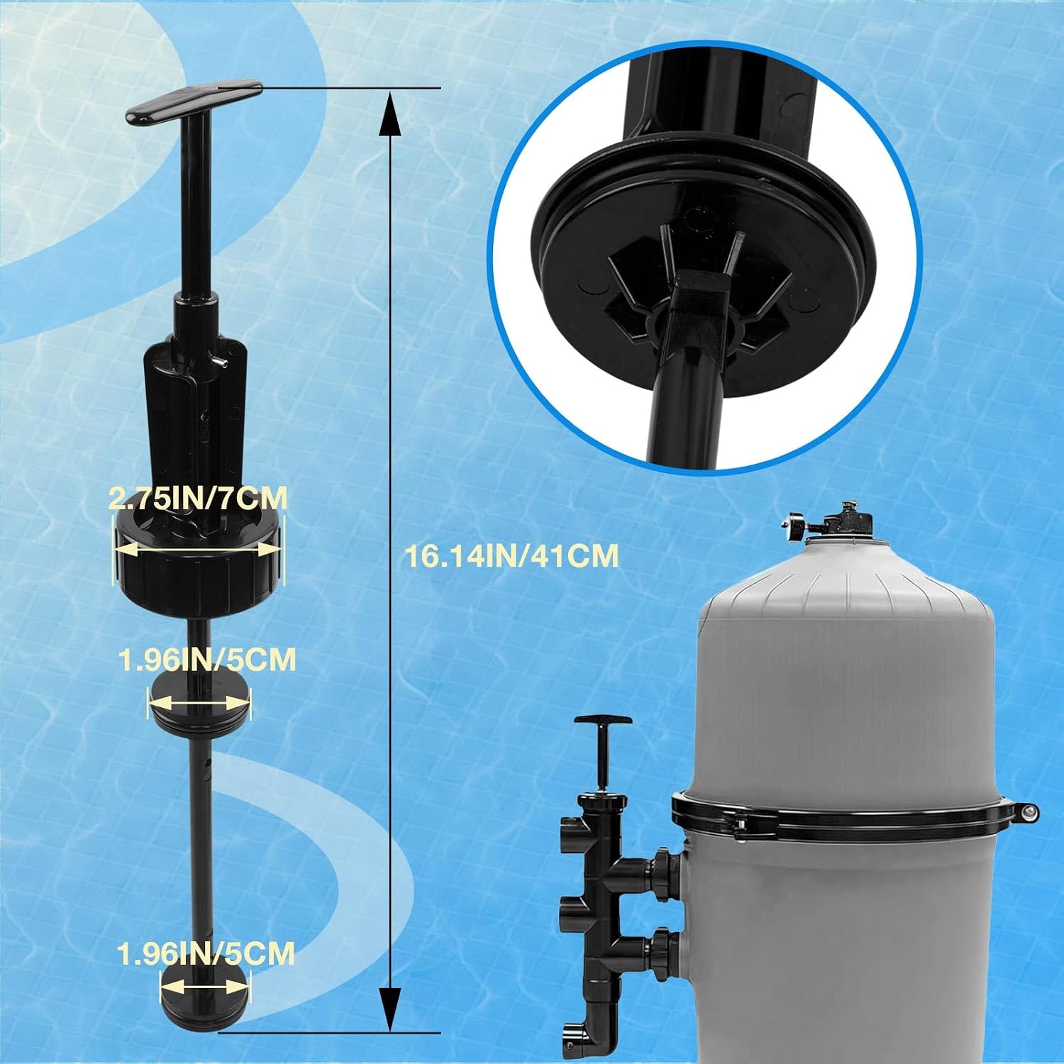 HQPASFY Piston Shaft Assembly Compatible with Pentair PVC Slide Pool and Spa Multiport Backwash Valve, Piston Rod Replace# 263064, 263052, 263053, 263055, 263078, 263079