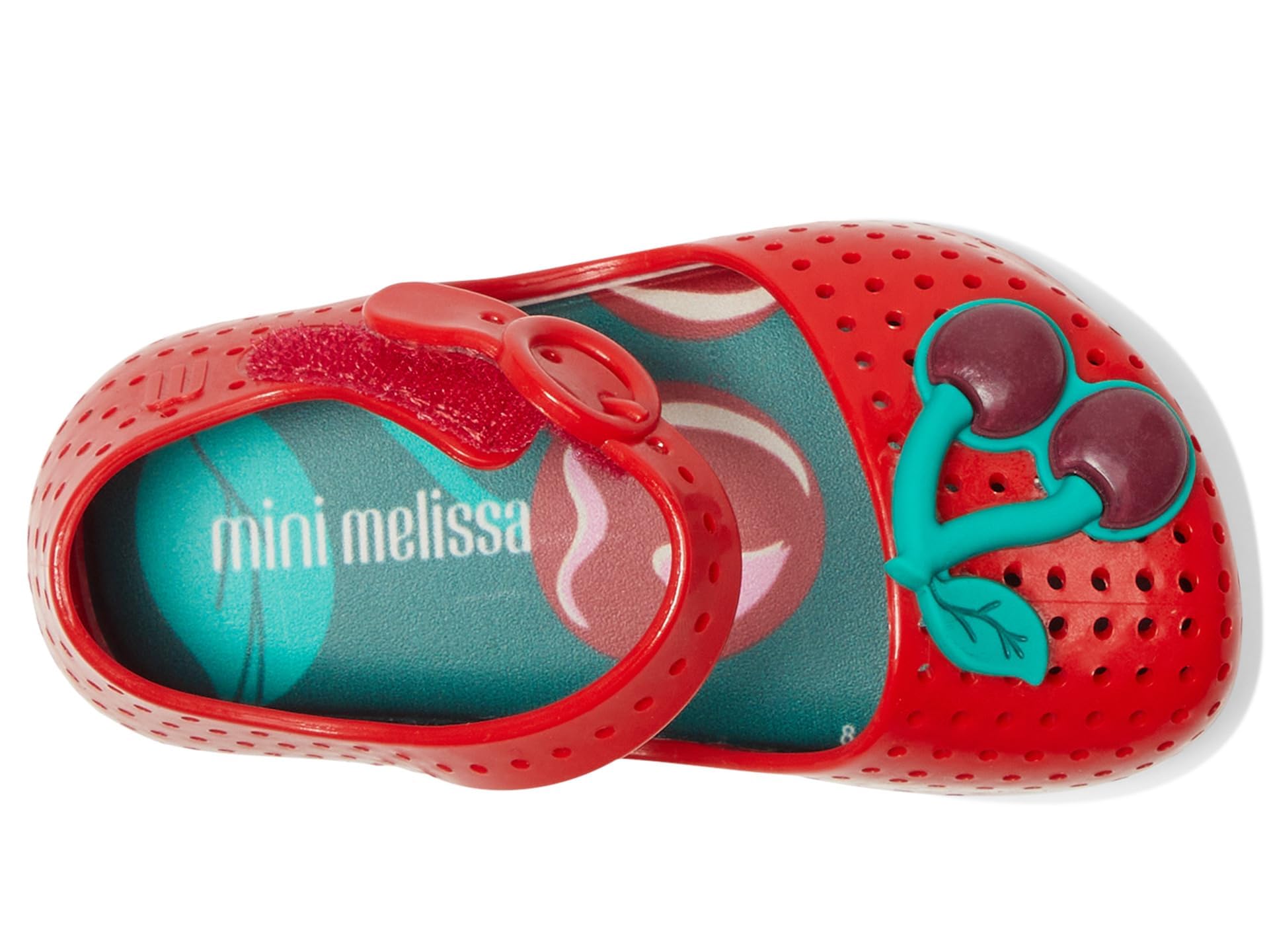 Mini Melissa Girls Furadinha Pop Baby (Toddler/Little Kid) Ballet Flat, Red/Green, 10