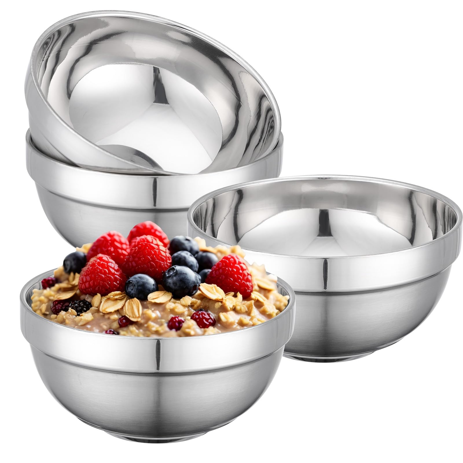Bols en acier inoxydable double paroi isolés de 13 cm qui ne brûlent pas les mains
