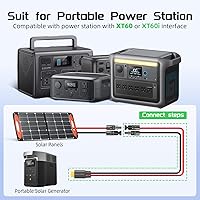 Vista 2 de Cable de extensión de carga solar Bateria Power a XT60, 12AWG 15 pies Cable adaptador de conector solar a XT60 para panel solar a estación