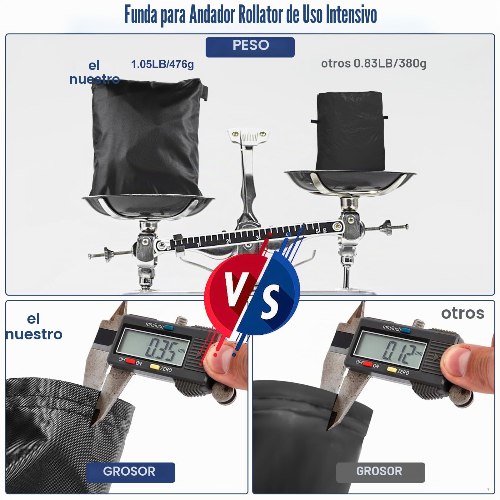 Funda protectora universal para andador de andador 420D, resistente al agua, con 4 bandas reflectantes, 4 hebillas, ranuras de ventilación