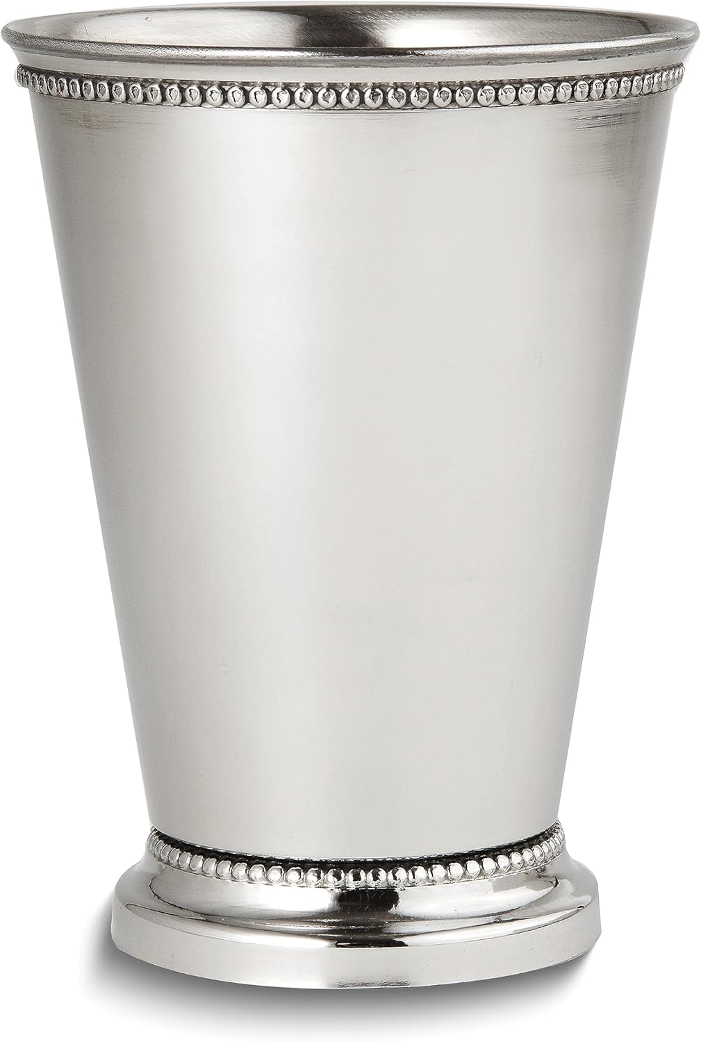 Solid Nickel-Plated Stainless Steel Beaded Mint Julep Cup