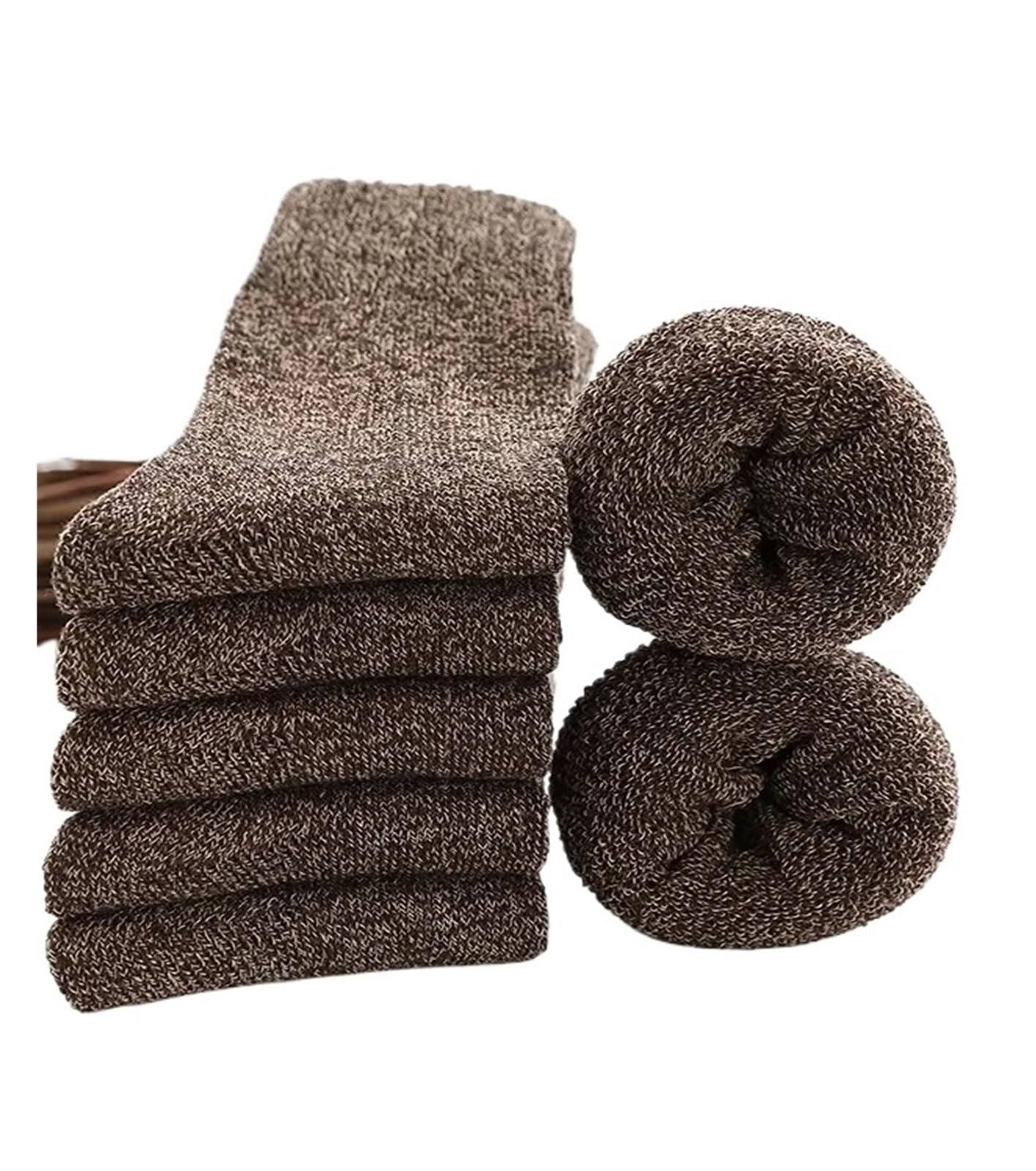 Chaussettes en laine homme premium et cachemire marron pour l'hiver - 5