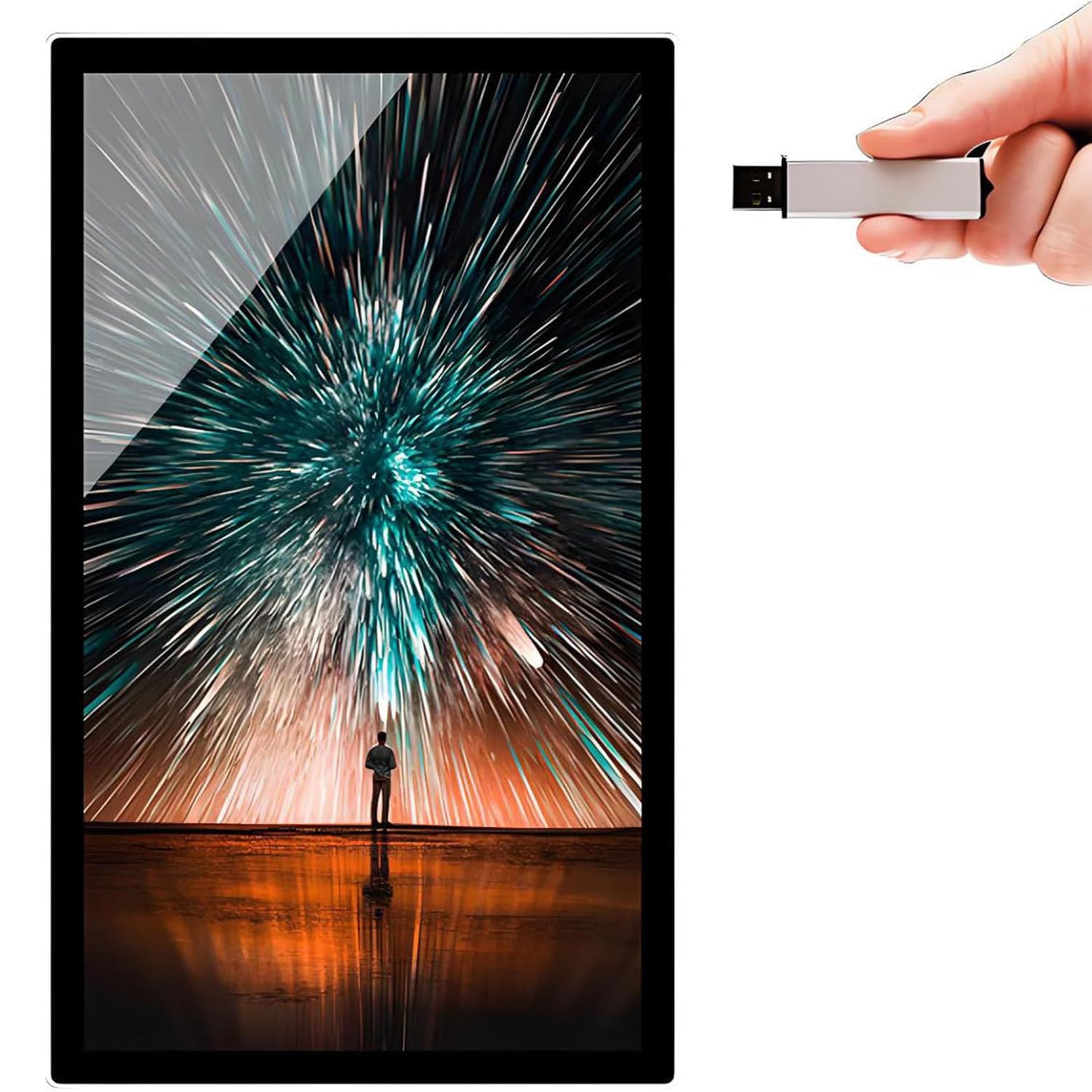 Pantallas LED Publicidad,Quiosco Digital,Pantalla Dividida Inteligente,Exhibición Nuevos Contenidos,Publicación Remota/USB,Pared/Empotrado,Horizontal/Vertical, Monitor LCD Comercial 21.5in