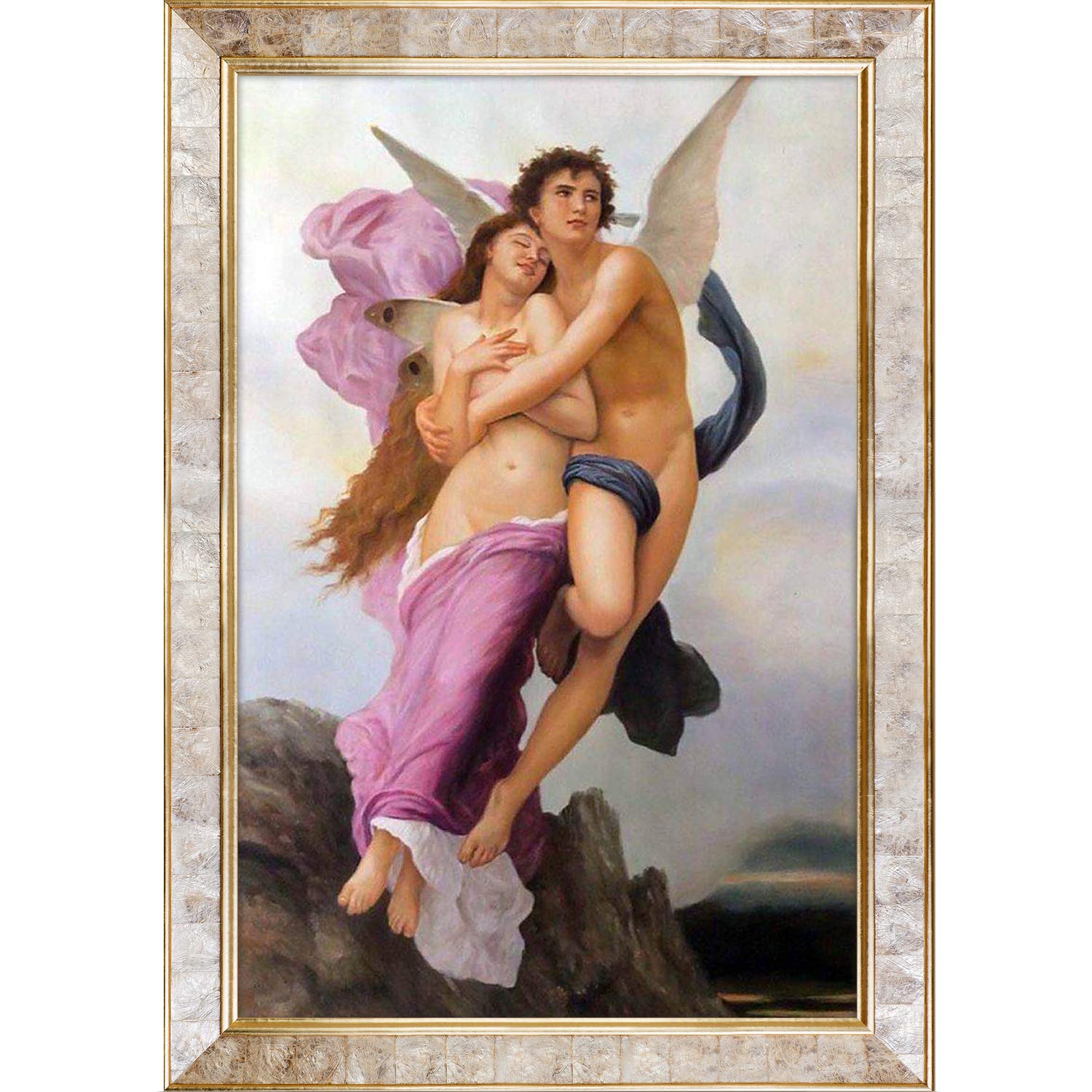 La Pastiche The Abduction of Psyche, 1895 with Gold Pearl Framed Oil Painting, 42 in x 30 in, Multicolor
