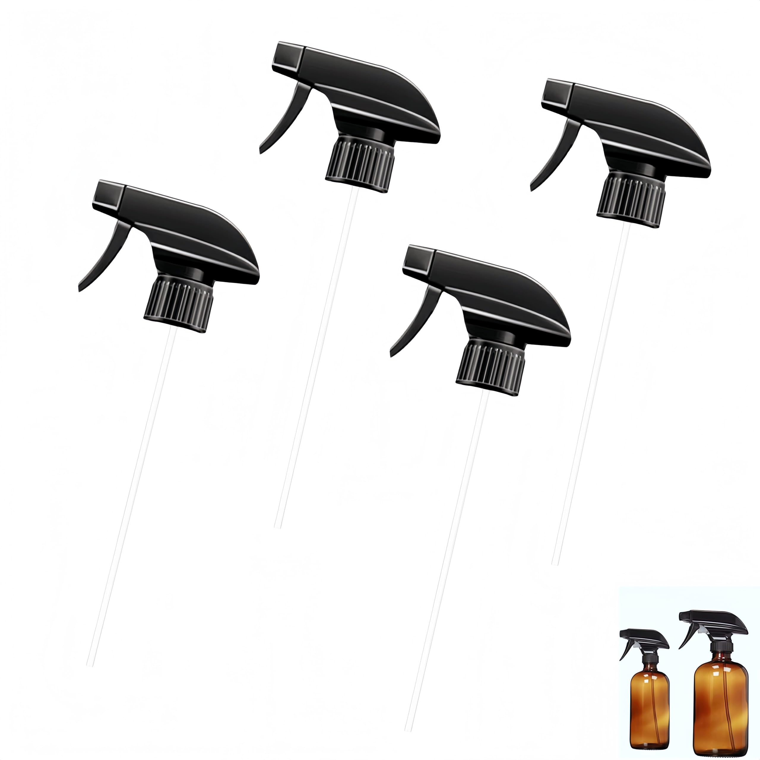 Têtes de Pulvérisation de Rechange,4 Pcs Buses pour Pulvérisateur à Gâchette,Buse de déclenchement de Rechange pour Bouteilles Adaptables aux Bouteilles Usage Jardin,Nettoyage,Cuisine