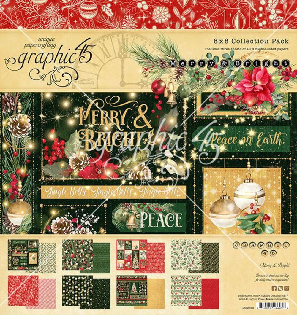 Graphic 45 Merry & Bright Collection Pack 8"X8"
